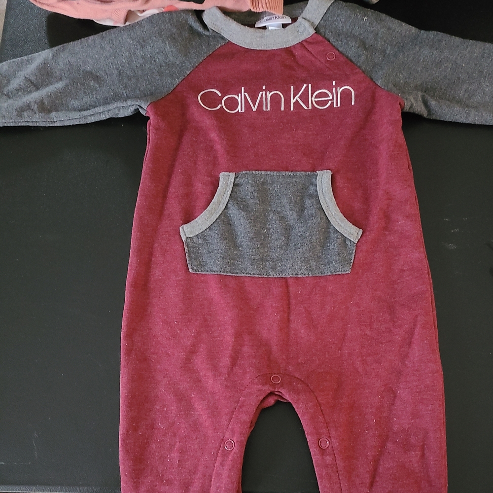 Calvin Klein Gray and Red Baby Outfit